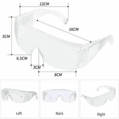 BRIDAY Lunettes De Sécurité Pour Porteurs De Lunettes, Protection Contre Le Vent Et Les UV, Lunettes De Protection -Promos Protection des yeux : lunettes et masque Magasin 44933639 4