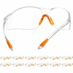 Lunette De Protection, Lot De 12 Lunette De Sécurité Avec Lentilles Transparentes Anti-Buée Lunette Protection Pour Jardin Laboratoire Cyclisme GrooFoo
