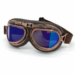 Lunettes De Motocross, Steampunk Vintage Aviateur Style Pilote Moto Cruiser Scooter Goggle Biker Racer Cruiser Touring Casque Demi Casque (Copper, Couleur) GrooFoo -Promos Protection des yeux : lunettes et masque Magasin 46302220 3