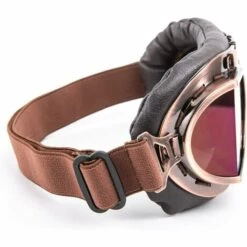 Lunettes De Motocross, Steampunk Vintage Aviateur Style Pilote Moto Cruiser Scooter Goggle Biker Racer Cruiser Touring Casque Demi Casque (Copper, Couleur) GrooFoo -Promos Protection des yeux : lunettes et masque Magasin 46302220 4
