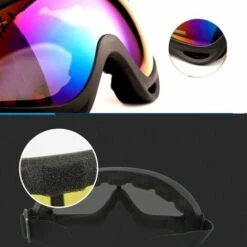 TINOR Lunettes De Ski Masques Snowboard Lunettes, Motoneige Moto Lunettes Ski Goggles Protection Lunettes Lens Anti-poussière, UV Protection, Lunettes De Moto Pour Enfants,Garçons Et Filles 2 Pièces (Couleur, Transparent) -Promos Protection des yeux : lunettes et masque Magasin 47185646 3