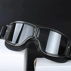 TINOR Lunettes De Moto Et Jet Lunettes De Protection Masques De Moto 18x8cm (Cadre Noir + Lentille Transparente) -Promos Protection des yeux : lunettes et masque Magasin 47185648 3