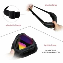 TINOR Lunettes De Ski Masques Snowboard,Motoneige Moto Lunettes Ski Goggles Protection Lunettes Lens Anti-poussière, UV Protection,Anti-Buée, Coupe-Vent Pour Garçons Et Filles, Hommes & Femme 2 Pièces -Promos Protection des yeux : lunettes et masque Magasin 47185797 4