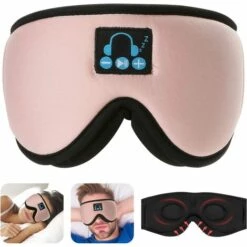 GUAZHUNIFR Masque De Sommeil Bluetooth 3D Masque De Sommeil Casque Musical Ecouteur Casque Dormir Avec Haut-Parleur HD Intégré Parfait Pour Les Dormeurs Latéraux En Avion De Méditation Guazhuni (pink)