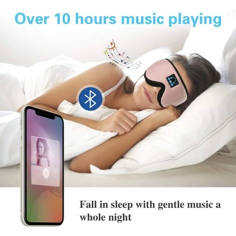 GUAZHUNIFR Masque De Sommeil Bluetooth 3D Masque De Sommeil Casque Musical Ecouteur Casque Dormir Avec Haut-Parleur HD Intégré Parfait Pour Les Dormeurs Latéraux En Avion De Méditation Guazhuni (pink) 2 GUAZHUNIFR Masque De Sommeil Bluetooth 3D Masque De Sommeil Casque Musical Ecouteur Casque Dormir Avec Haut-Parleur HD Intégré Parfait Pour Les Dormeurs Latéraux En Avion De Méditation Guazhuni (pink) – Image 2