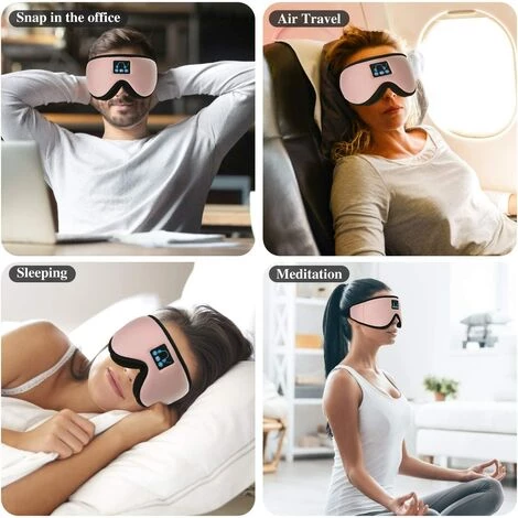 GUAZHUNIFR Masque De Sommeil Bluetooth 3D Masque De Sommeil Casque Musical Ecouteur Casque Dormir Avec Haut-Parleur HD Intégré Parfait Pour Les Dormeurs Latéraux En Avion De Méditation Guazhuni (pink) 5 GUAZHUNIFR Masque De Sommeil Bluetooth 3D Masque De Sommeil Casque Musical Ecouteur Casque Dormir Avec Haut-Parleur HD Intégré Parfait Pour Les Dormeurs Latéraux En Avion De Méditation Guazhuni (pink) – Image 5