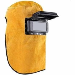 TINOR Masque De Soudage Confortable En Cuir, Masque De Travail De Capuchon De Casque De Soudage Durable Résistant à La Chaleur Respirant De Soudage Casque De PProtection Masque