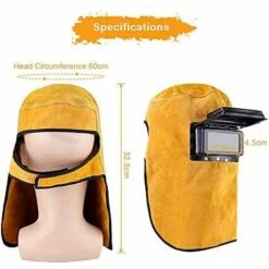 TINOR Masque De Soudage Confortable En Cuir, Masque De Travail De Capuchon De Casque De Soudage Durable Résistant à La Chaleur Respirant De Soudage Casque De PProtection Masque -Promos Protection des yeux : lunettes et masque Magasin 48077600 5