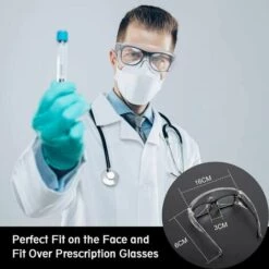 TINOR Lunettes De Sécurité, Lunettes Antibuée Et Anti-rayures Transparentes Pour Le Travail Et Le Sport, Homme, Femme (2 PCS) -Promos Protection des yeux : lunettes et masque Magasin 49283674 4