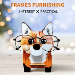 ASUPERMALL Peinture De Couleur Fox Cadre Porte-Lunettes Support Stable Intéressant Pratique Ameublement Décor à La Maison, 1 Pc -Promos Protection des yeux : lunettes et masque Magasin 49302081 5
