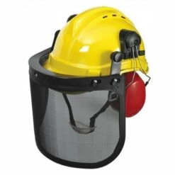 RIBIMEX Casque De Protection 3en1, Casque+visière+oreillettes