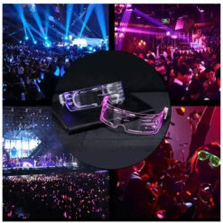 KARTOKNER Lunettes Lumineuses à LED, 7 Couleurs Affichage LED Lunettes, Verres De Visière Électroniques Futuriste, Pour Fête Discothèque, DJ, Musique, Concert, Costume,Cosplay -Promos Protection des yeux : lunettes et masque Magasin 50899441 5