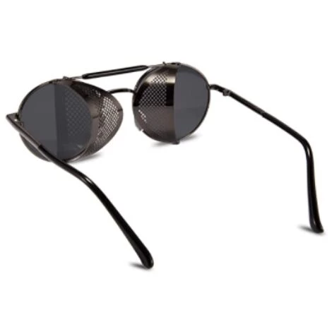 GUAZHUNIFR Classique Vintage Lunettes De Soleil Guazhuni Steampunk Homme Protection UV400 Rond Cadre En Métal Lunettes De Soleil Femme(Monture Argentée / Lentille Noir) 4 GUAZHUNIFR Classique Vintage Lunettes De Soleil Guazhuni Steampunk Homme Protection UV400 Rond Cadre En Métal Lunettes De Soleil Femme(Monture Argentée / Lentille Noir) – Image 4