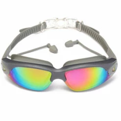 ZHUOXUAN Lunettes De Natation Adultes Imperméables Et Anti-buée Avec Bouchons D'oreille Monobloc,gris
