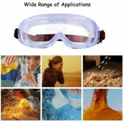 LITZEE Lunettes De Sécurité Parfaites, Lunettes Anti-buée à Vision Intégrale, également Pour Les Porteurs De Lunettes, Anti-Rayures Et Incassables, Pour Chantiers De Construction, Laboratoires Et Ateliers -Promos Protection des yeux : lunettes et masque Magasin 51546892 5