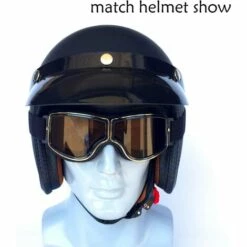 LITZEE Lunettes De Moto Biker Cyclisme Ski Cruisern Aviator Cruiser Jet Lunettes De Protection Masques De Moto Vespa Vintage Biker Oldtimer Scooter Harley Chopper B -Promos Protection des yeux : lunettes et masque Magasin 51553902 3