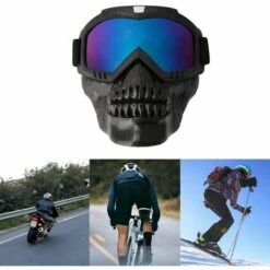 LITZEE Lunettes De Moto Détachable, Lunettes De Course De Moto Unisexe Lunettes De Protection Des Yeux Lunettes De Sport En Plein Air Masques De Ski -Promos Protection des yeux : lunettes et masque Magasin 51553946 5