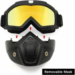 LITZEE Moto Dirt Bike ATV Lunettes Masque Détachable Protéger Rembourrage Casque Lunettes De Soleil Route Riding UV Lunettes De Moto Film Couleur -Promos Protection des yeux : lunettes et masque Magasin 51554015 5