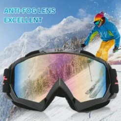 LITZEE Lunettes équitation Coupe-Vent Lunettes Moto Ski Unisexe Plein Air Anti-UV Coupe-Vent Anti-Sable Lunettes Lunettes De Motocross Pour Vélo Hors Route (Lentille Transparente - Monture Rouge) -Promos Protection des yeux : lunettes et masque Magasin 51554025 5