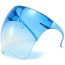 LITZEE Lunettes De Soleil Lunettes De Soleil Avec Couverture Complète Du Visage, Lunettes De Soleil De Protection Multicolores Anti-buée, Visière Légère, Lunettes Mode Pour Hommes Et Femmes,Bleu Double