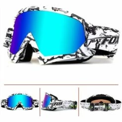 LITZEE Lunettes De Protection De Yeux Visage Masque Anti-UV Coupe-Vent Anti-Sable Anti-Poussière Pour Activités Extérieures Pour Moto, Ski, Cross VTT. (Noir-Blanc) -Promos Protection des yeux : lunettes et masque Magasin 51556912 4