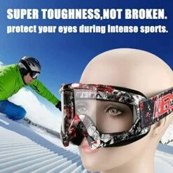 LITZEE Lunettes De Protection De Yeux Visage Anti-brouillard Anti-sable Anti-poussière Lunette Pour Activité Moto Cross Google VTT Vélo Snowboard Ski Snowboard Cyclismes(P932 Film Blanc) -Promos Protection des yeux : lunettes et masque Magasin 51556939 3