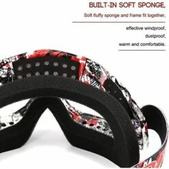 LITZEE Lunettes De Protection De Yeux Visage Anti-brouillard Anti-sable Anti-poussière Lunette Pour Activité Moto Cross Google VTT Vélo Snowboard Ski Snowboard Cyclismes(P932 Film Blanc) -Promos Protection des yeux : lunettes et masque Magasin 51556939 4