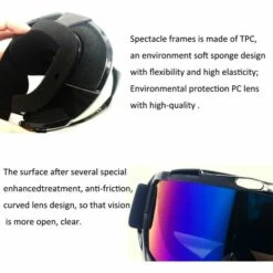 LITZEE Lunettes De Motocross Pour Moto, Vélo, Ski, Vélo Tout-terrain, Coupe-vent, Anti-poussière, Protection UV 400, Cadre OTG Pliable, Sports D'hiver En Plein Air Pour Adultes B -Promos Protection des yeux : lunettes et masque Magasin 51556942 3