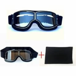 LITZEE Lunettes De Moto Biker Cyclisme Ski Cruisern Aviator Cruiser Jet Lunettes De Protection Masques De Moto Vespa Vintage Biker Oldtimer Scooter Harley Chopper A -Promos Protection des yeux : lunettes et masque Magasin 51556943 4