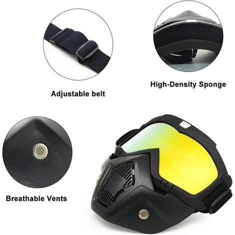 LITZEE Moto Dirt Bike ATV Lunettes Masque Détachable Protéger Rembourrage Casque Lunettes De Soleil Route Riding UV Lunettes De Moto Tablettes De Mercure 4 LITZEE Moto Dirt Bike ATV Lunettes Masque Détachable Protéger Rembourrage Casque Lunettes De Soleil Route Riding UV Lunettes De Moto Tablettes De Mercure – Image 4