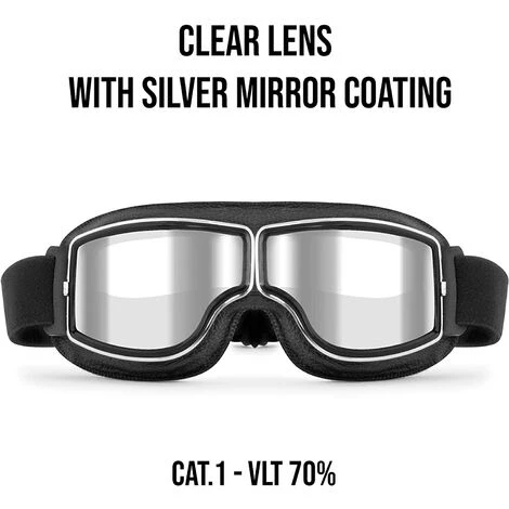 CADEAU Lunettes Vintage Moto Lunettes Aviateurs Cuir Noir Pour Casques 2 CADEAU Lunettes Vintage Moto Lunettes Aviateurs Cuir Noir Pour Casques – Image 2