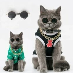Lunettes De Protection Chien Chat Triomphe Lunettes Rétro Pour Animaux Lunettes De Soleil Chat Chien Facile à Porter Lunettes De Soleil Pet Dog Cat Accessoires De Photo De Costume De Fête De Cosplay -Promos Protection des yeux : lunettes et masque Magasin 52079200 3