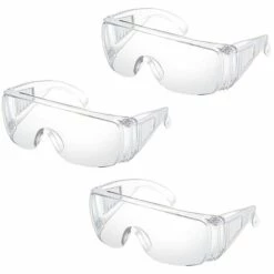 BRIDAY 3 Paires De Lunettes De Sécurité Transparentes Lunettes De Sécurité Industrielles De Laboratoire Lunettes Anti-buée Anti-rayures