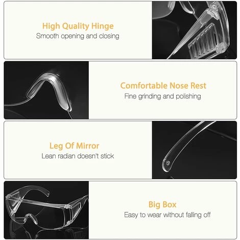BRIDAY 3 Paires De Lunettes De Sécurité Transparentes Lunettes De Sécurité Industrielles De Laboratoire Lunettes Anti-buée Anti-rayures 3 BRIDAY 3 Paires De Lunettes De Sécurité Transparentes Lunettes De Sécurité Industrielles De Laboratoire Lunettes Anti-buée Anti-rayures – Image 3