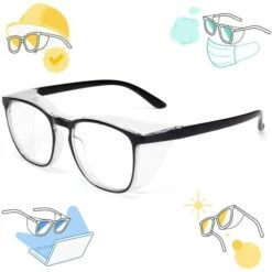 BRIDAY Femmes Anti-buée Carré Lunettes De Sécurité Hommes Anti-rayures Lentille Anti-lumière Bleue Sangle Lunettes Lunettes