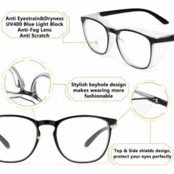 BRIDAY Femmes Anti-buée Carré Lunettes De Sécurité Hommes Anti-rayures Lentille Anti-lumière Bleue Sangle Lunettes Lunettes 8 BRIDAY Femmes Anti-buée Carré Lunettes De Sécurité Hommes Anti-rayures Lentille Anti-lumière Bleue Sangle Lunettes Lunettes -Promos Protection des yeux : lunettes et masque Magasin 53092416 4