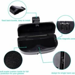 BRIDAY Étui à Lunettes De Voiture Avec Zone D'aspiration Magnétique Et Zone D'insertion De Carte (noir) 9 BRIDAY Étui à Lunettes De Voiture Avec Zone D'aspiration Magnétique Et Zone D'insertion De Carte (noir) -Promos Protection des yeux : lunettes et masque Magasin 53095781 5