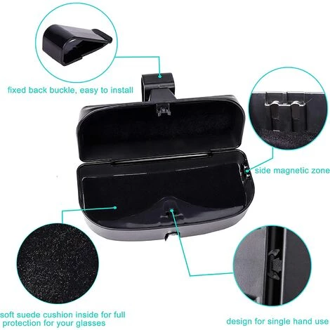 BRIDAY Étui à Lunettes De Voiture Avec Zone D'aspiration Magnétique Et Zone D'insertion De Carte (noir) 5 BRIDAY Étui à Lunettes De Voiture Avec Zone D'aspiration Magnétique Et Zone D'insertion De Carte (noir) – Image 5