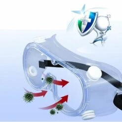 Lunettes De Protection Anti-buée Avec Verres Transparents Et Larges Visions, Réglables Contre Les Projections De Produits Chimiques, Souples Et Légères，Fontainebleau -Promos Protection des yeux : lunettes et masque Magasin 53912280 3