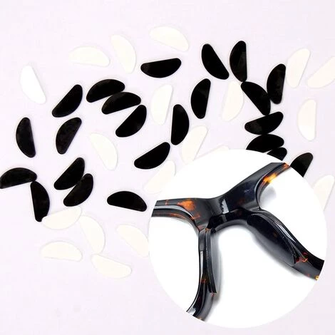 ALMI 16 Paires Plaquettes De Nez à Lunettes Adhésives, Plaquettes De Lunettes En Silicone Antidérapant En Forme De D, Plaquettes De Nez Pour Lunettes De Soleil Adhésives (1mm Noir Et Transparent) 3 ALMI 16 Paires Plaquettes De Nez à Lunettes Adhésives, Plaquettes De Lunettes En Silicone Antidérapant En Forme De D, Plaquettes De Nez Pour Lunettes De Soleil Adhésives (1mm Noir Et Transparent) – Image 3