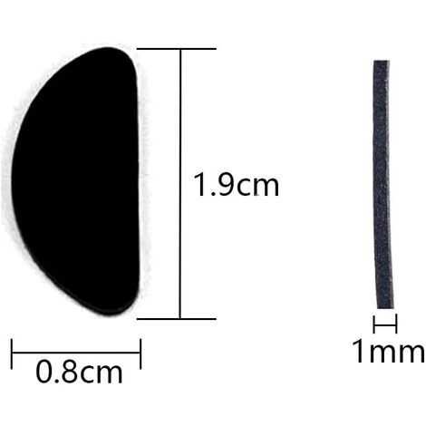 ALMI 16 Paires Plaquettes De Nez à Lunettes Adhésives, Plaquettes De Lunettes En Silicone Antidérapant En Forme De D, Plaquettes De Nez Pour Lunettes De Soleil Adhésives (1mm Noir Et Transparent) 4 ALMI 16 Paires Plaquettes De Nez à Lunettes Adhésives, Plaquettes De Lunettes En Silicone Antidérapant En Forme De D, Plaquettes De Nez Pour Lunettes De Soleil Adhésives (1mm Noir Et Transparent) – Image 4