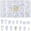 ALMI 150 Paires Coussinets De Nez Pour Lunettes,Plaquettes De Lunettes En Silicone Souple Antidérapant, Plaquettes De Lunettes à Visser. Plaquettes De Lunettes à Enfoncer(Transparent, 15 Styles)