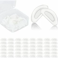 ALMI 25 Paires Lunettes De Nez Plaquettes, Plaquettes De Nez à Lunettes Adhésives, Plaquettes De Lunettes En Silicone Antidérapant, Coussinets De Nez Antidérapants Remplacement (Transparent)