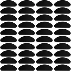 ALMI 20 Paires Coussinets De Nez Adhésif Pour Lunettes Adhésif Plaquettes Nez En Silicone Antidérapante Lunettes De Nez Plaquettes Coussinets Nasaux En Forme D Accessoires Pour Lunettes Soleil (Noir)