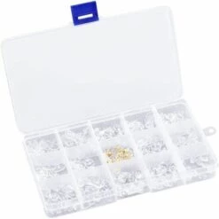 ALMI 150 Paires Antidérapant Coussinets De Nez, 15 Style Plaquettes De Lunettes à Visser, Plaquettes De Lunettes à Enfoncer, Plaquettes De Nez Adhésives Lunettes Nez Pad Pour Lunettes (Boîte Transparente) -Promos Protection des yeux : lunettes et masque Magasin 54025198 5