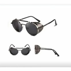 DECKON Lunettes De Soleil Classiques Vintage Pour Hommes Avec Monture Ronde En Métal Et Lunettes De Soleil Pour Femmes (monture Noire / Verres Gris) -Promos Protection des yeux : lunettes et masque Magasin 54168549 5