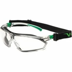 UNIVET Lunettes De Sécurité 506 Up Hybride EN 166, EN 170 Support Blanc Vert, Tranche Claire
