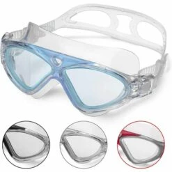 TINOR Lunettes De Natation,Lunettes De Piscine Adultes Transparents Antibuée Etanches Protection UV Réglables Vision 180 Degrés - Idéales Pour Hommes Et Femmes
