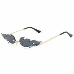 ILOVEMILAN Lunettes De Soleil Lunettes Sans Monture Lunettes En Forme De Feu Lunettes Pour La Fête (gris) -Promos Protection des yeux : lunettes et masque Magasin 54876681 3