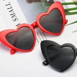 VERSAILLESFR Lunettes De Soleil Coeur Pour Femme Sans Monture Cadre En Métal Mince Lunettes De Soleil En Forme De Coeur Rouge,Versailles -Promos Protection des yeux : lunettes et masque Magasin 55060945 5